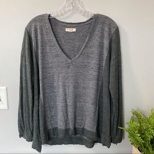 Madewell Long Sleeve Two Tone Top